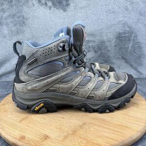 Merrell Boots Womens Size 8.5 Gray Suede Vibram Hiking Ankle Combat J500162